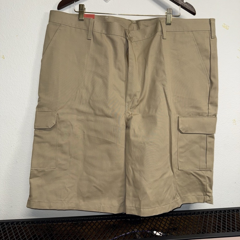 Red Kap Cargo Work Shorts Mens 44x12 Khaki Beige Utility Industrial Uniform‎